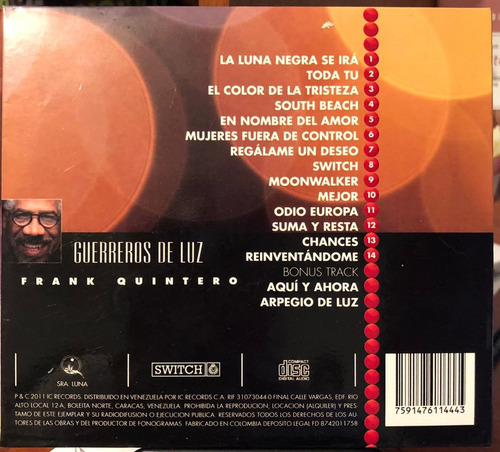Cd - Frank Quintero / Guerreros De Luz. Album (2011)
