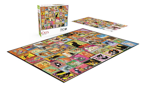 Buffalo Games - Cats On Stamps - Rompecabezas De 750 Piez...