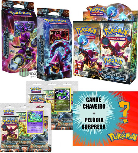 Kit Coleção Pokémon Xy Cerco De Vapor Deck + Box + Triple