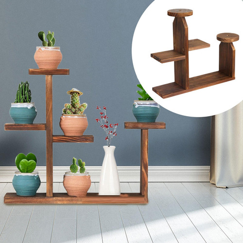 Soporte De Planta De Madera De Soporte De Macetas