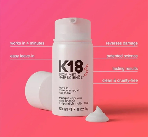 Máscara K18 Molecular Restauración Cabello 4 Minutos 50ml