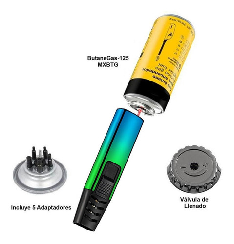 Antorchas Recargables De Gas, Mxbgg-005, 5 Pzas, Azul/verde