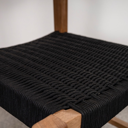 Silla Baja O Alta De Comedor O Barra En Madera Y Tejida