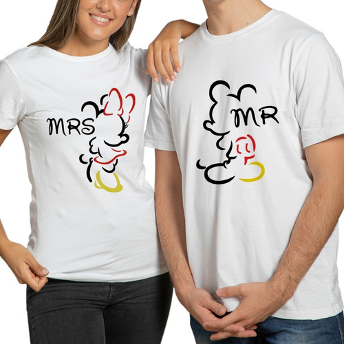 Playeras Pareja Mrs Mr Mickey Minnie Novios Par