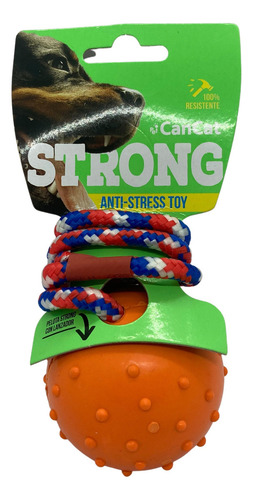 Pelota Resistente Perro Con Soga Nylon Strong Color Amarillo