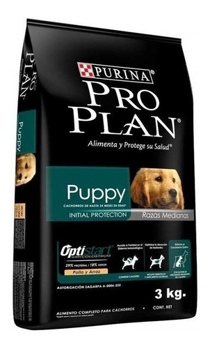 Imagen 2 de 3 de Alimento Pro Plan OptiStart Puppy para perro cachorro de raza mediana sabor pollo/arroz en bolsa de 3kg