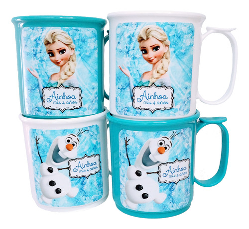 25 Tazas Plásticas Personalizadas Frozen Souvenirs