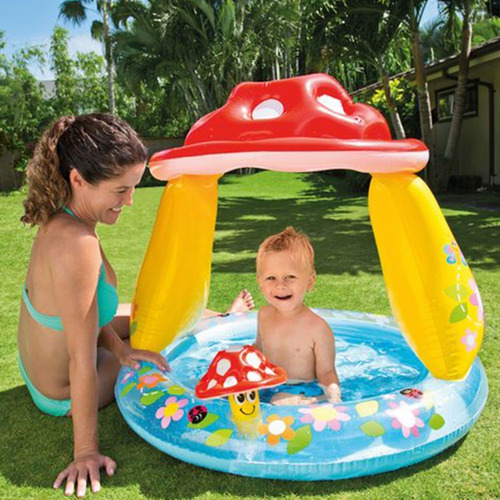 Piscina De 45l Bebe Con Techo Hongo Inflable Intex 57407