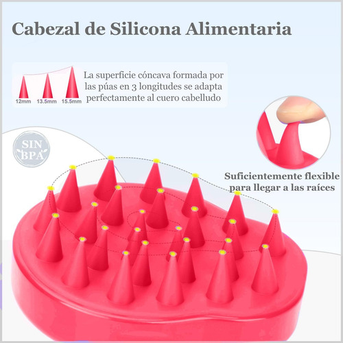 Masajeador Del Cuero Cabelludo Con Cerdas Suaves De Silicona