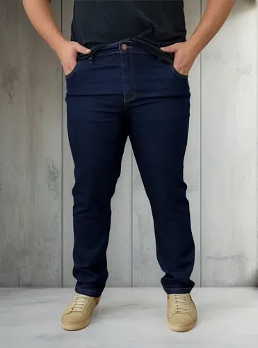 Calça Jeans Plus Size Masculina Grande Tradicional Com Lycra