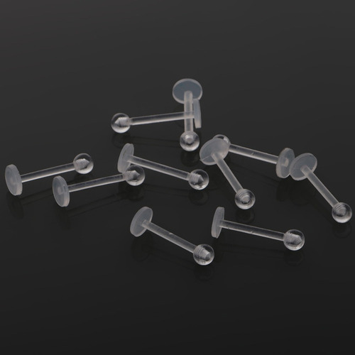 H10 Piece Lip Labret Jewelry Acrylic - Transparente