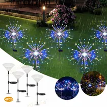 Comprar Moreka 4pcs Luces Solar De Jardín Con 150 Led, Luces Decorativas De Fuegos Artificiales Con 8 Modos De Iluminación, Luz Solar Al Exterior Impermeable Para Jardín Camino-varios Colores
