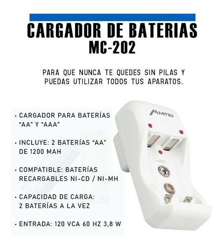 Cargador Con 26 Baterías Recargables 8 Aaa Y 18 Aa Mitzu