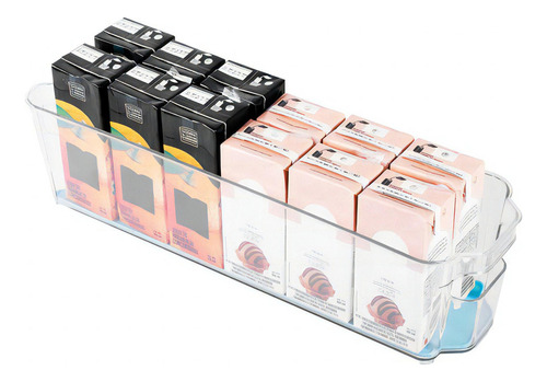 Contenedor Acrílico Refrigerador Antideslizante Largo Tutti Color Transparente