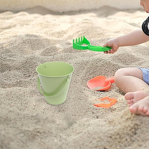 Cubo De Metal Con Asa, Portalápices, Juguete De Playa, Cubo