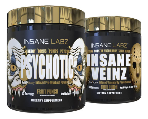 Insane Labz Psychotic Gold And Insane Veinz Gold - Pila De R