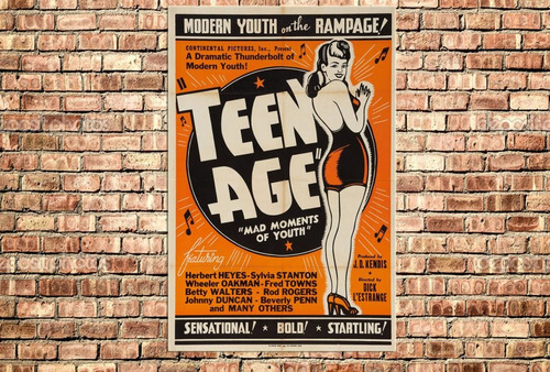 Cuadro Canvas Cartel Antiguo Retro Teen Age Mad Moments