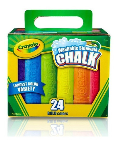 Imagen 1 de 4 de Tizas Crayola Para Exterior Gruesas X24 Colores Lavables 
