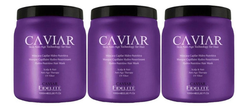 Mascara Capilar Caviar Hidro-nutritiva Fidelite X1000g X3uni