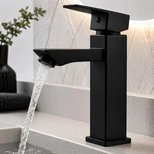 Torneira Bica Banheiro Lavabo Aço Inox 304 Gourmert Cor Preto Qualidade Premium - Camperluz Preto