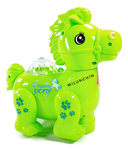 Caballito Pony C/ Luces Y Esfera Multicolor 3d C/música