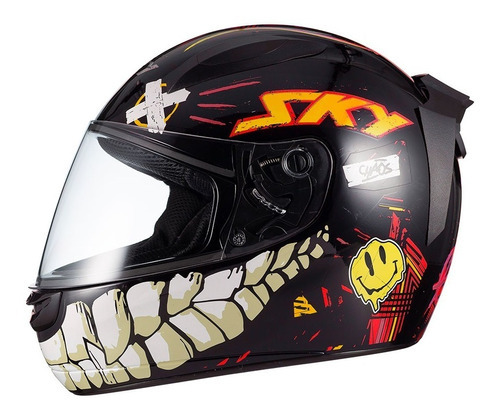 Capacete Moto Sky Tork Peels Grafitado Masculino Feminino 