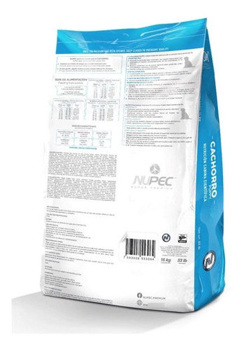 Imagen 2 de 2 de Alimento Nupec Cachorro Super Premium Nutrición Canina 20kg
