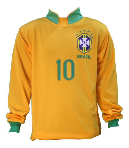 Camiseta Manga Larga Brasil 2006 Titular - Niños.