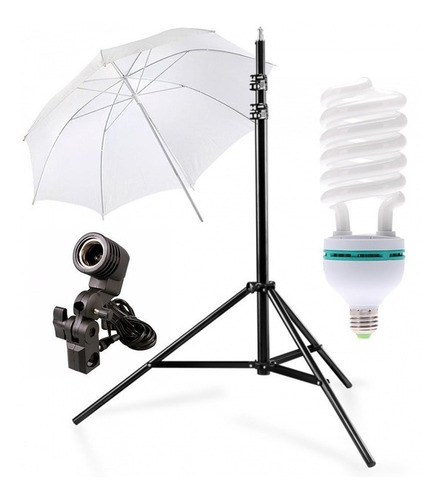 Kit Estúdio Sombrinha Difusora C/ Lampada 150w Fotos/videos