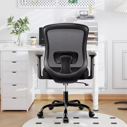 Winrise Silla de oficina, sillas ergonómicas de escritorio de oficina en  casa, silla de trabajo cómoda de malla transpirable, reposabrazos 2D