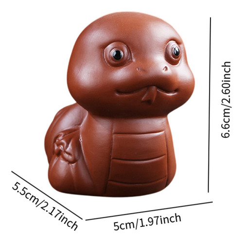 Pequeña Estatua De Serpiente Cerámica De Té Pet Marrón