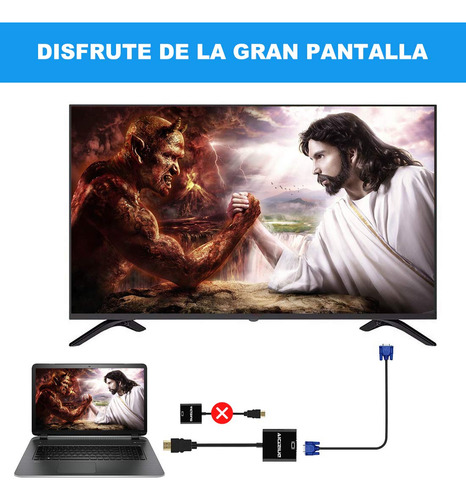 Adaptador Hdmi A Vga Con 3.5mm Audio Jack Y Micro Usb
