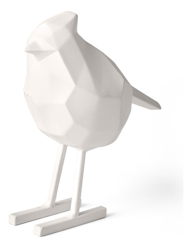 Escultura Decorativa Pássaro Em Poliresina 13cm 16324 Mart Cor Branco