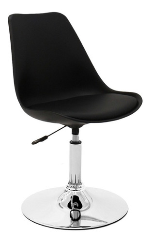 Silla Tulip Eames Negra Con Base Colores Escritorio Premium