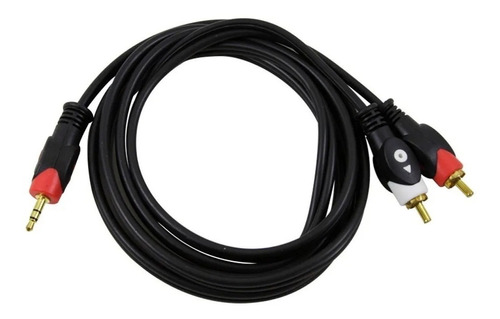 Cable Auxiliar De Audio Para Equipo De Musica Ficha Mini Plug Común Stereo A Dos Rca