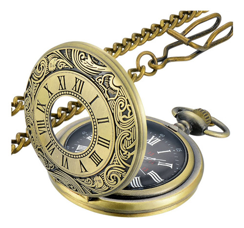 Lymfhch Reloj De Bolsillo Vintage Con Numeros Romanos, Escal