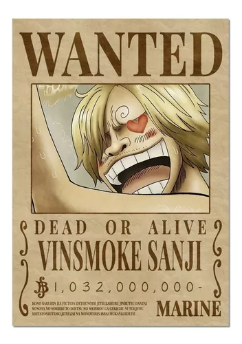 Quadro decorativo Sanji One Piece Desenho Anime Arte para sala quarto