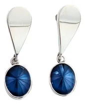 Comprar Aretes De Plata Con Cuarzos Azul 
