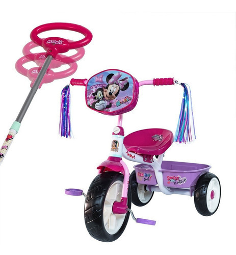 Barra de pressão e bolsa de triciclo Apache Minnie, cor fúcsia