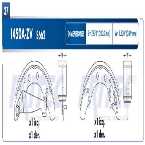 Balatas Traseras P/ Volkswagen Cabrio 96/97 2.0l L4 Gasolina