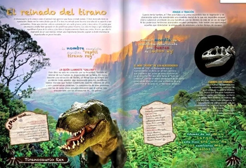 Imagen 4 de 6 de Libro Dinosaurios Titanes Del Pasado· Láminas 3d + Lentes 3d