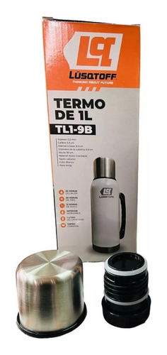 Imagen 2 de 3 de Termo Matero Acero Inox Lusqtoff Tl1-9b Tapón Cebador Blanco Color Blanco