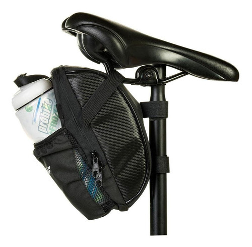 Bolsa Selim Bicicleta Pbk Preta C/ Suporte Caramanhola Bike Cor Preto