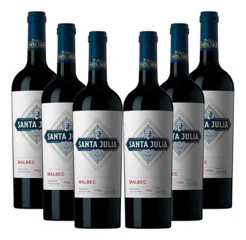 Bodega Santa Julia botella de vino tinto malbec 750ml 6u