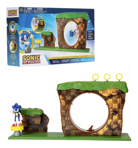 Sonic The Hedgehog Green Hill Zone Playset Con Figura 2.5