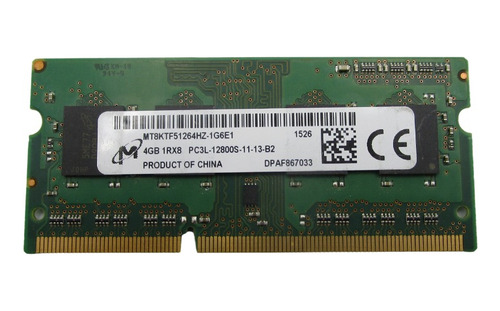 Memoria Ram Micron 4gb 1rx8 Pc3l-12800s-11-13-b2 Ddr3 