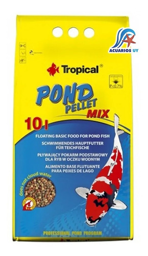 Alimento Para Peces Carpas. Tropical Pond Pellet Mix 1,3kg