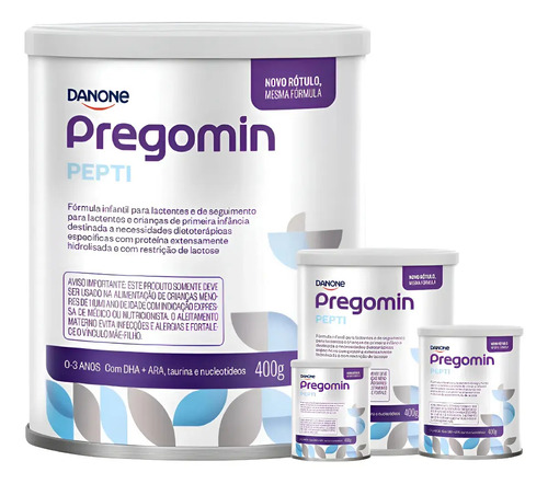 Fórmula infantil em pó sem glúten danone pregomin pepti 0 meses a 1 anos 4 unidades