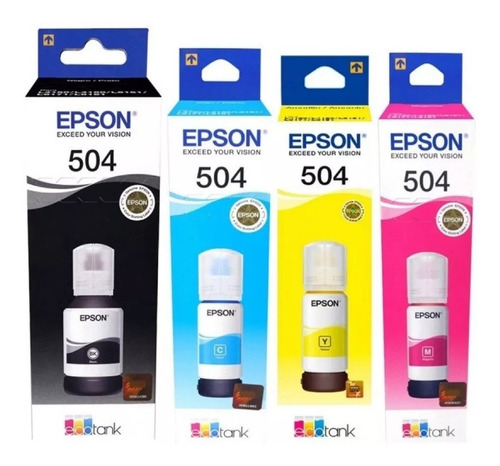 Tintas Epson T504 Origin L4150 L4160 L6161 L6171 Pack 4u Cuo