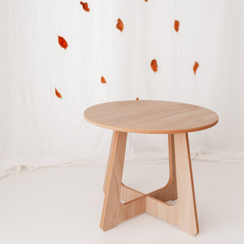 Imagen 3 de 4 de Mesa Ratona Redonda 45x45x45 Mdf Enchapado / Envío Gratis